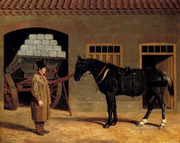  herr - Ein Wagen Pferd Und Treiber außerhalb eines Stable Herring Snr John Frederick Pferd